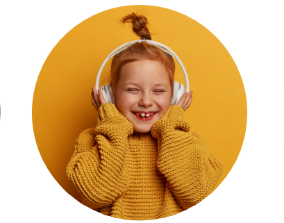 child with headphone